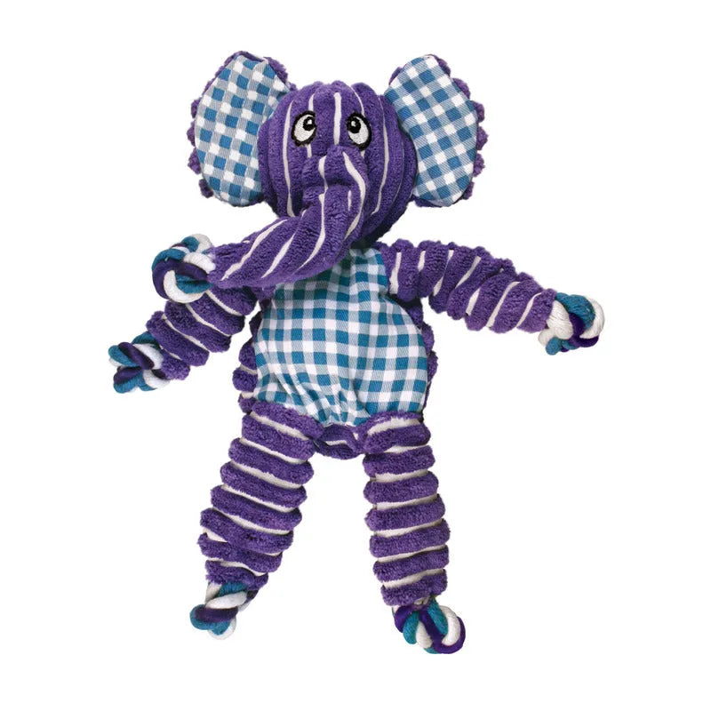 Kong Floppy Knots Elephant toy by Purrfect Pet Kingdom in gray, available in small/medium and medium/large sizes for dogs.