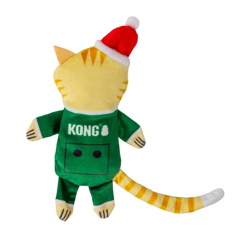 KONG Holiday Plush Pull-A-Partz Present Cat Toy, Assorted Colors