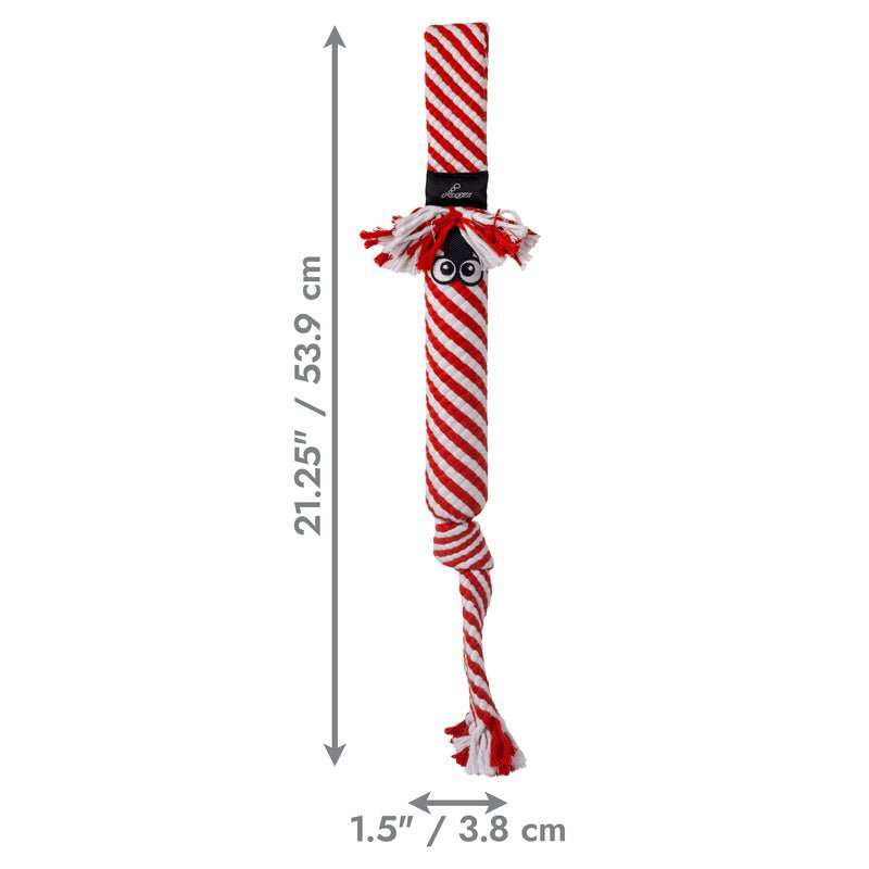 KONG Holiday Scrubz Candy Cane Dog Tug & Fetch Toy toy