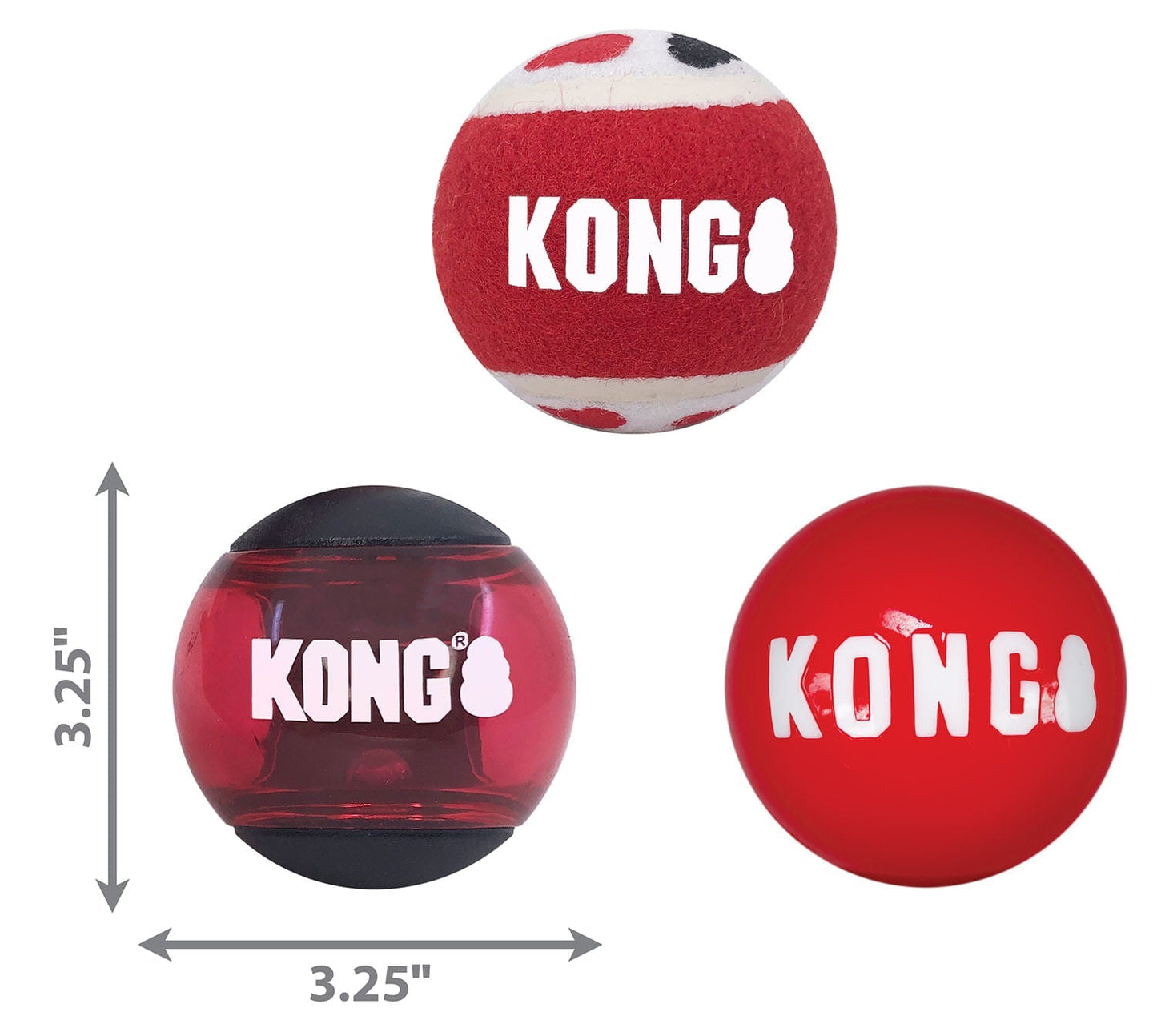 KONG Signature Fetch toy Balls, Multi-Pack | Purrfect Pet
