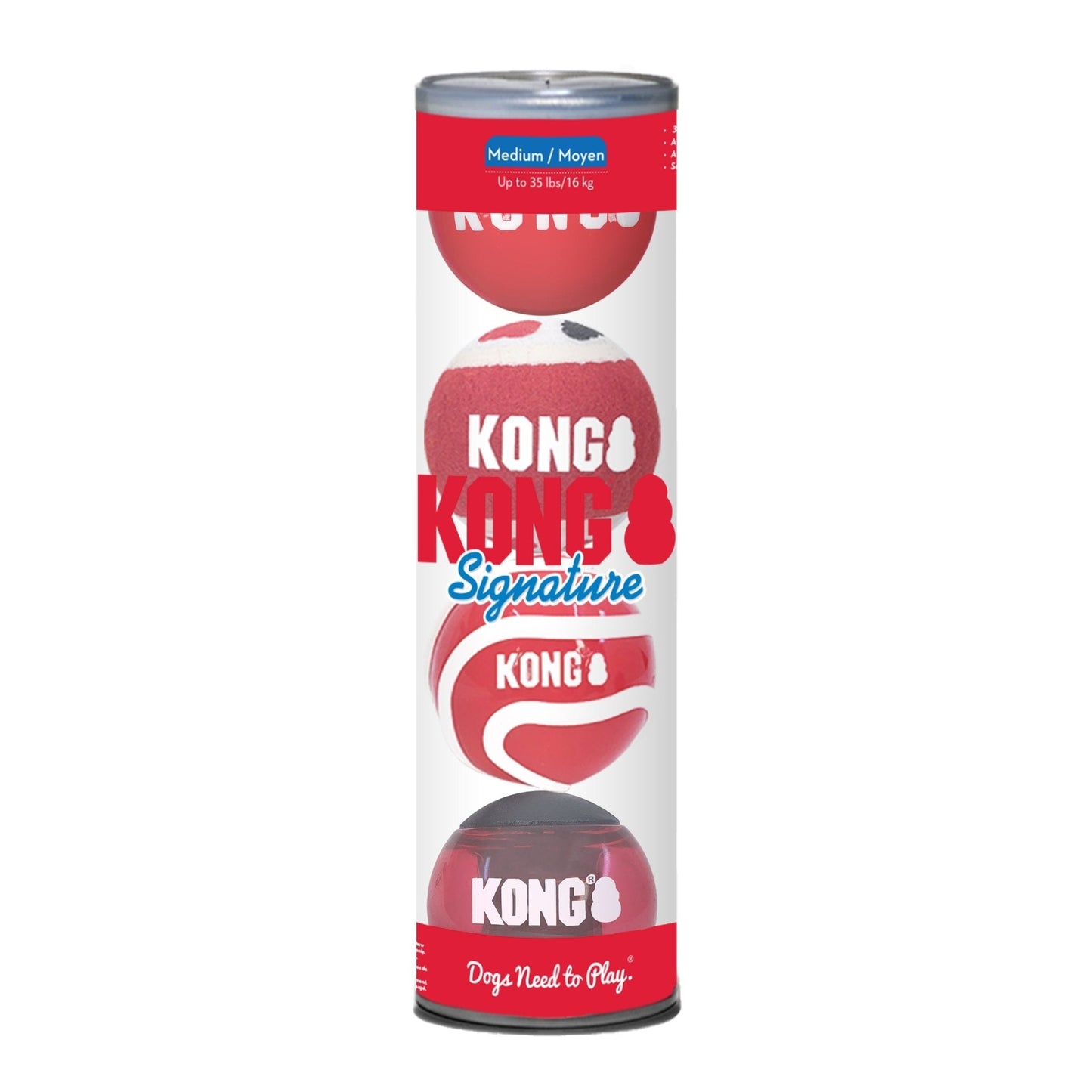 KONG Signature Fetch toy Balls, Multi-Pack | Purrfect Pet