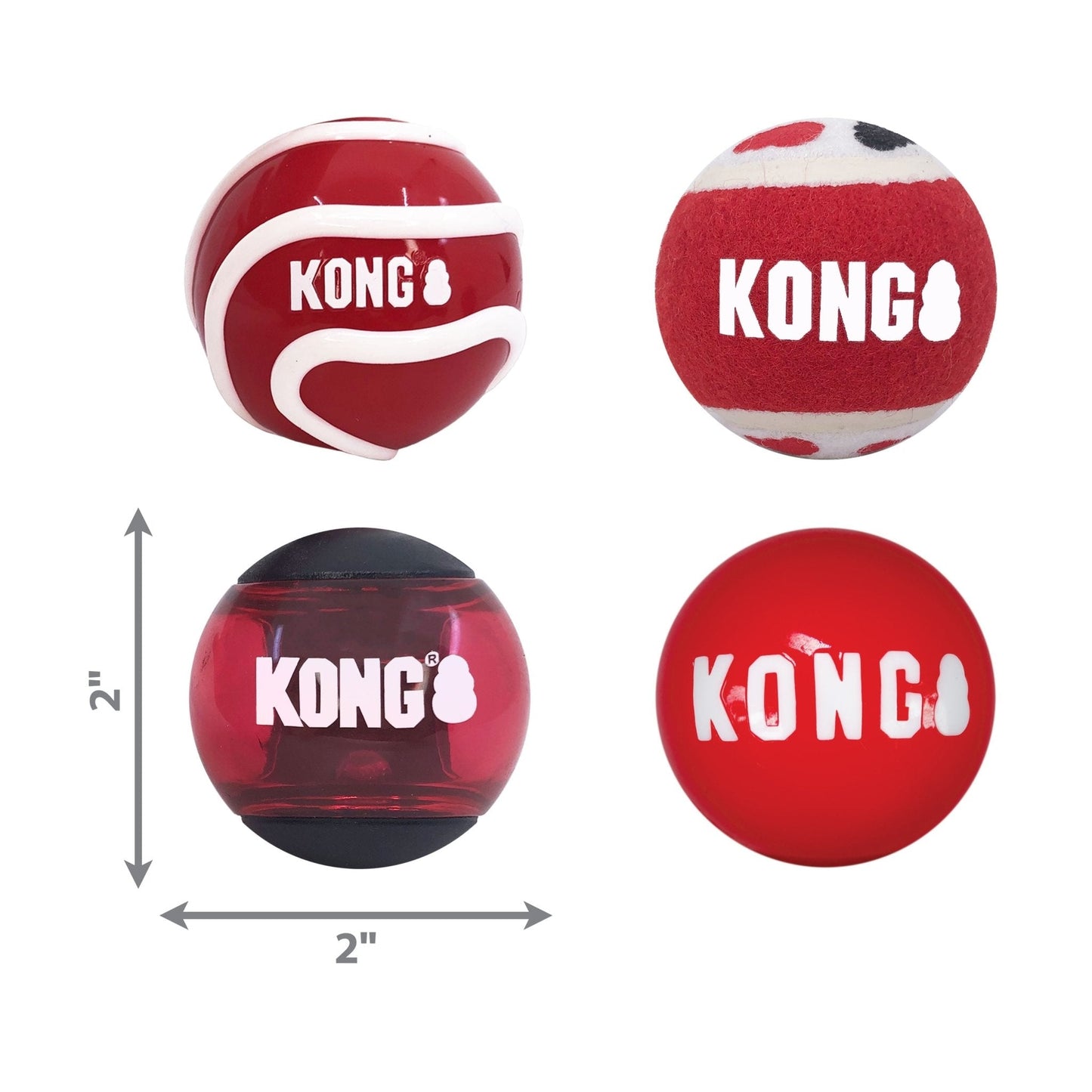 KONG Signature Fetch toy Balls, Multi-Pack | Purrfect Pet