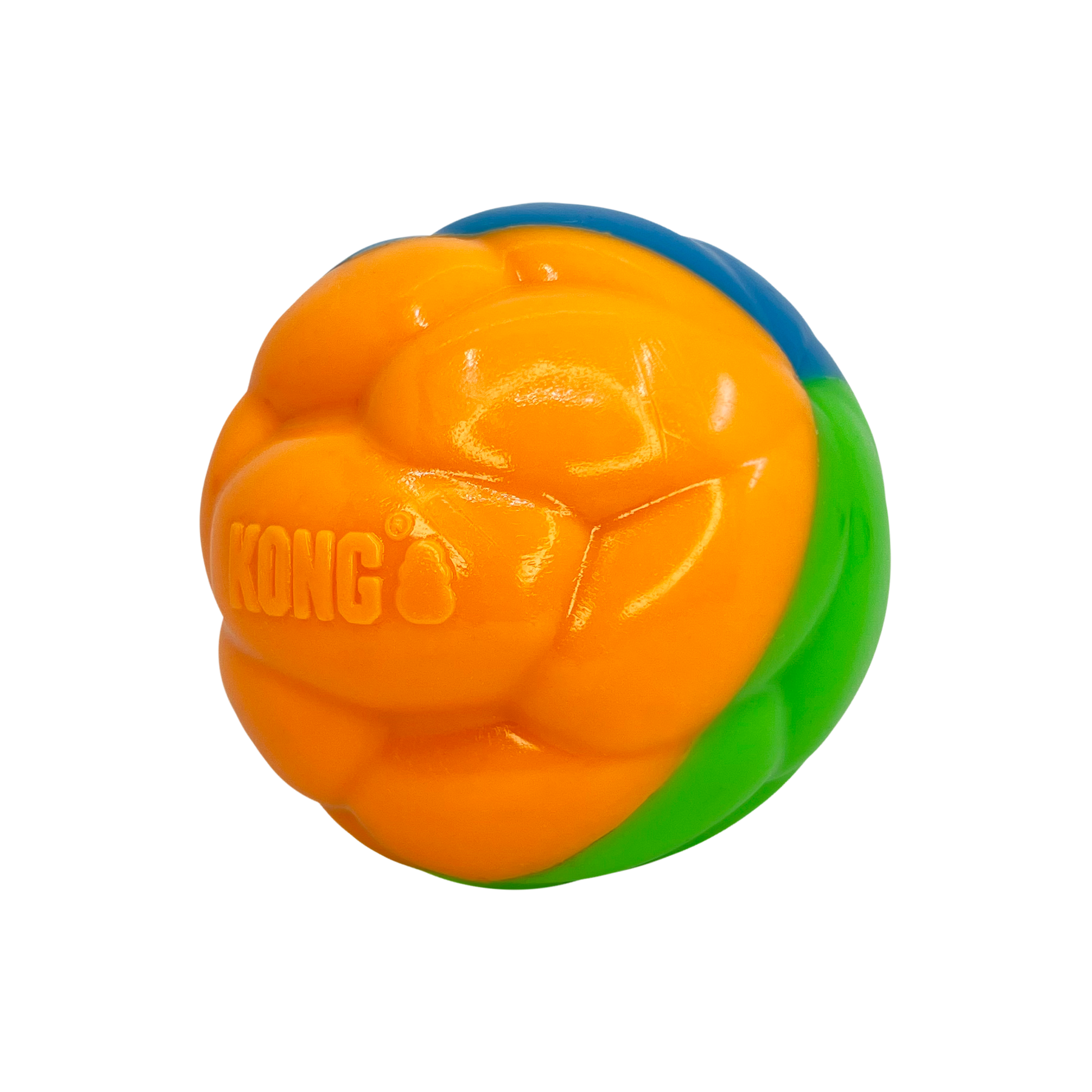 KONG Twistz high-viz dog ball designed for playful fun with vibrant colors and durable material