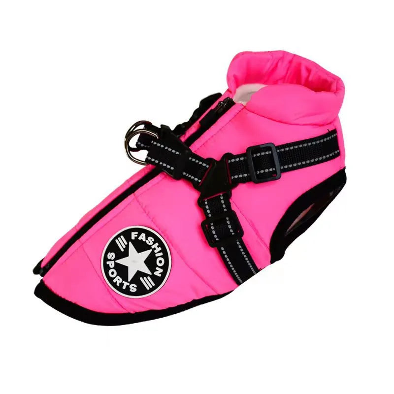 LadyShow.Store - Waterproof Winter Dog Coat - Warm Jacket with Built-in Harness - Pet Coats
