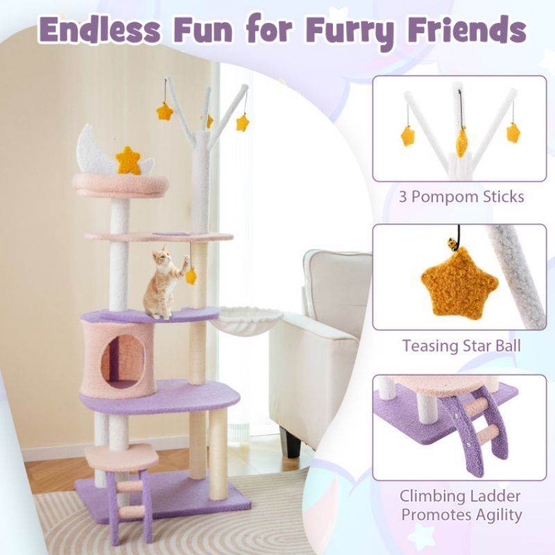 Purrfect Pet Kingdom Large Cat Tower for Multiple Cats Purrfect Pet Kingdom
