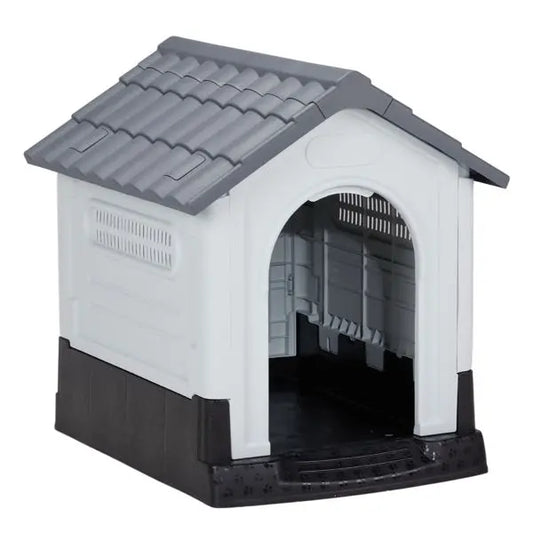 Purrfect Pet Kingdom Large Plastic Dog House - Durable & Weatherproof as picture Purrfect Pet Kingdom