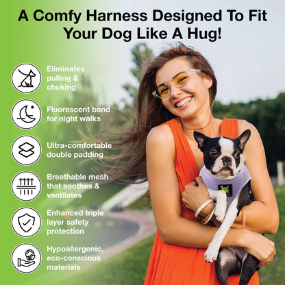 EcoBark Step In Mesh Dog Harness for Small Breeds Reflective