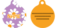 Lavender Daisy HD Dog ID Tag