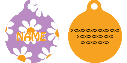 Lavender Daisy HD Dog ID Tag