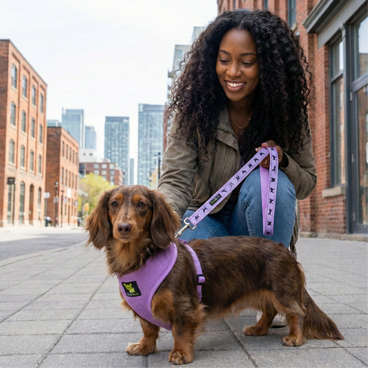 Dog Harness EcoBark Lavender Harness Over-the-Head Soft Mesh - detail product image for dog harness