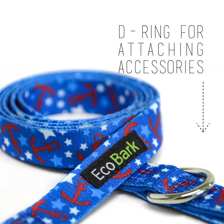 Dog Leash EcoBark Nautical Leash-Padded Comfort Grip Leash - lifestyle product image for dog leash