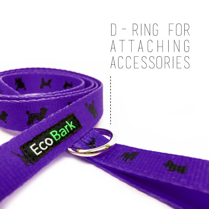 Dog Leash EcoBark Purple Leash- Padded Comfort Grip Leash - gallery product image for dog leash
