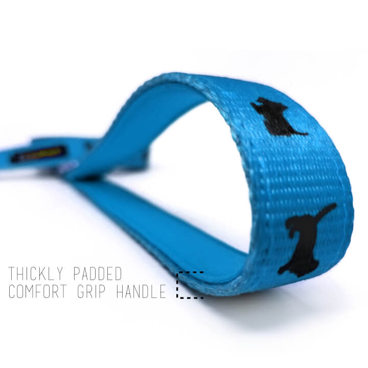 Dog Leash EcoBark Sky Blue Leash- Padded Comfort Grip Padded - gallery product image for dog leash