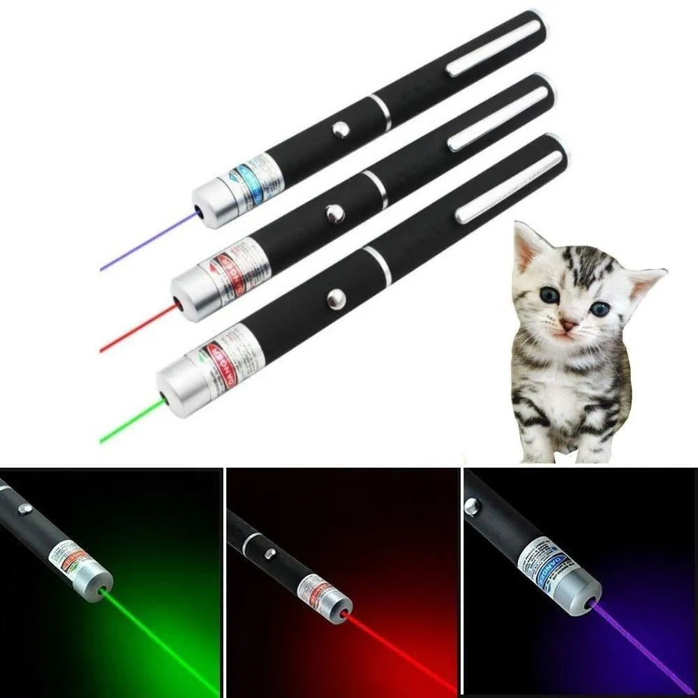 Stevvex LED Laser Pet Cat Toy in red, interactive pen pointer for indoor cats and dogs, ideal for exercise and play.