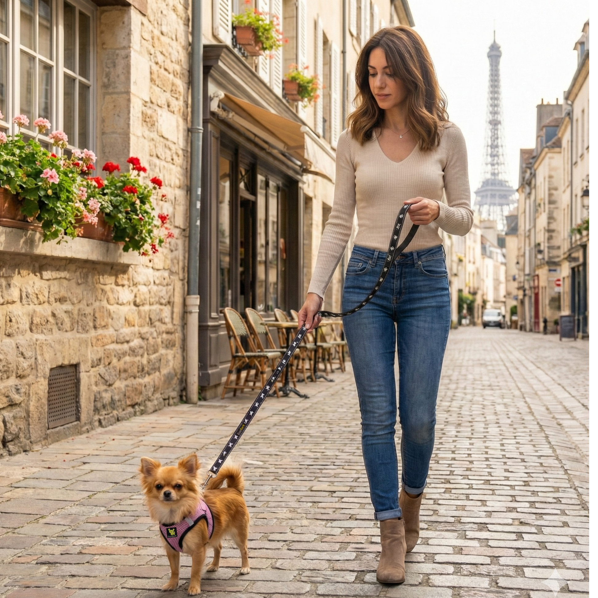 Dog Harness EcoBark Step In Harness XXXS to Small Breeds- - lifestyle product image for dog harness