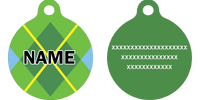 Lime Argyle HD Dog ID Tag