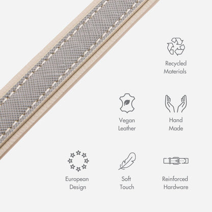 London Saffiano Vegan Leather Dog Collar for Elegant Pups