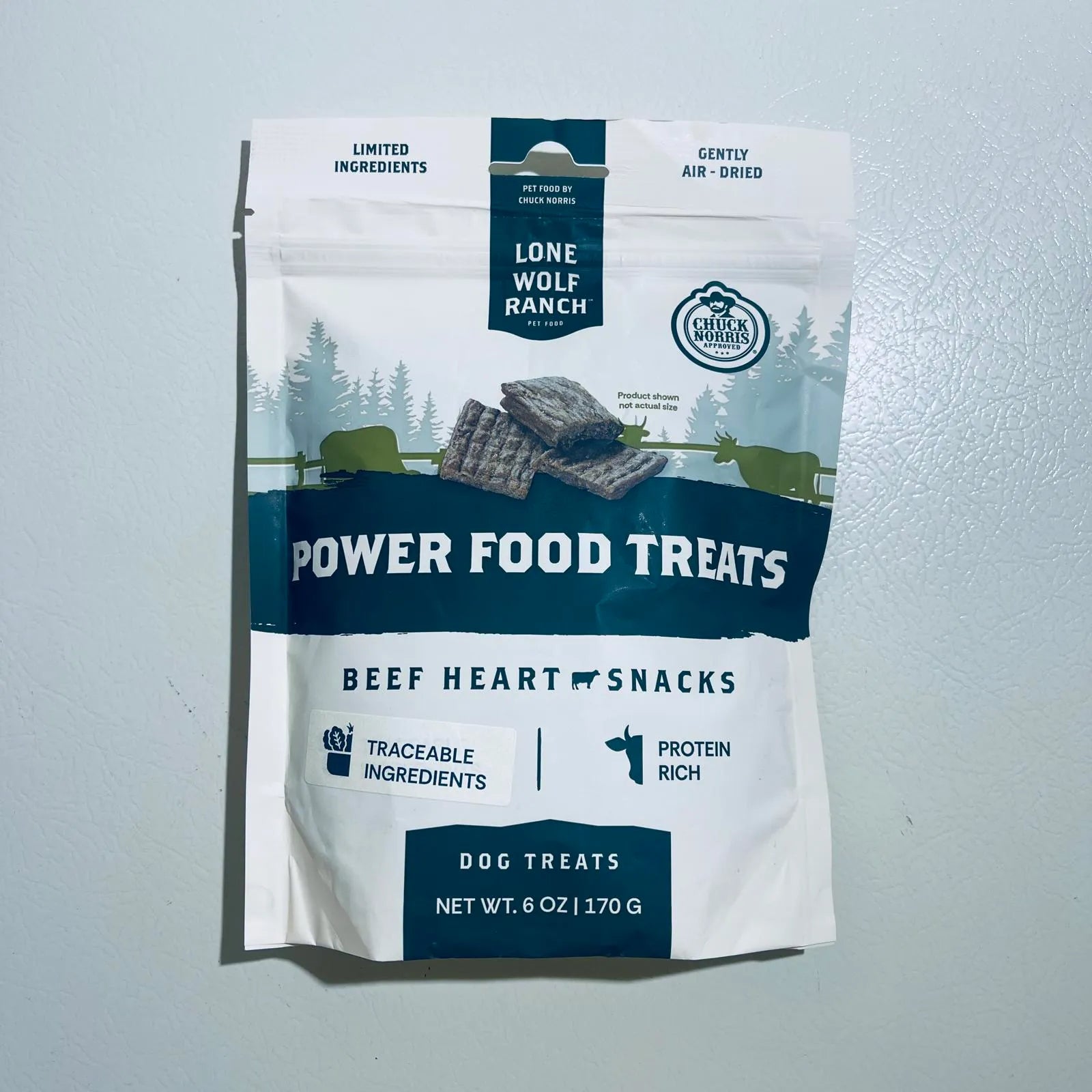 Lone Wolf Ranch Power Food Treats Beef Heart Dog Treats 6 oz by Purrfect Pet Kingdom, natural dog treats in a colorful pac...