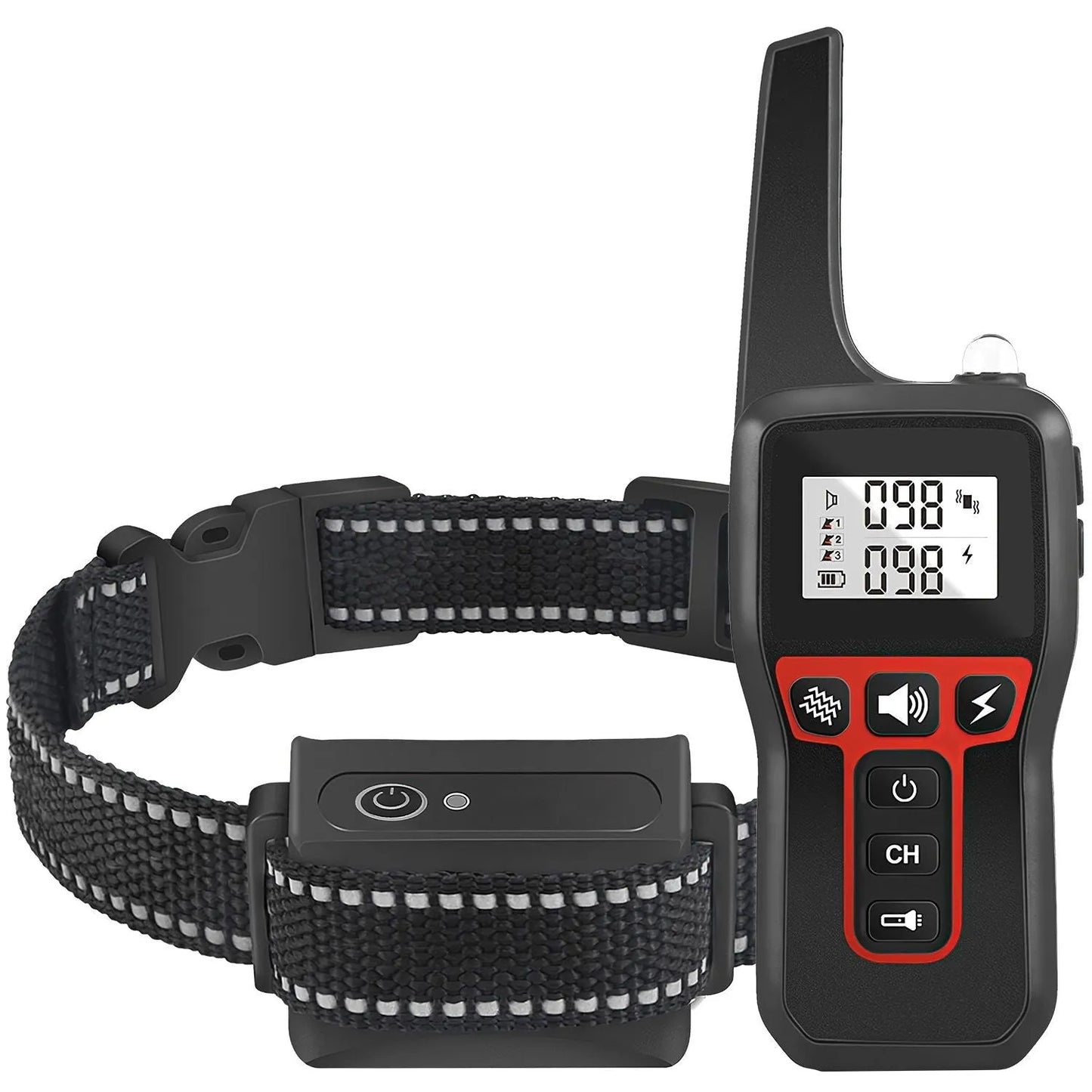 Long-Range Dog Training Collar by Berry Charmz in black, 3280FT waterproof with vibration, beep, and shock features.