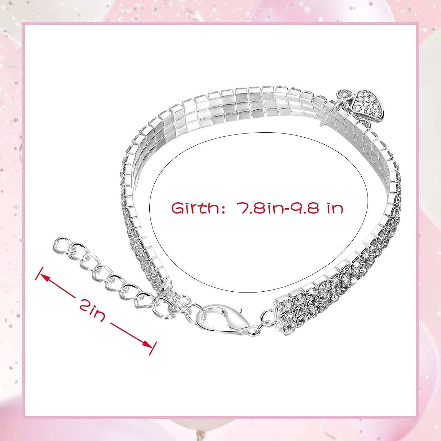 Elegant luxury cat collar for kittens with adjustable girth from 7.8 to 9.8 inches and sparkling rhinestone accents