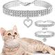 Luxury cat collar for kittens with sparkling rhinestones and heart charm for stylish pets