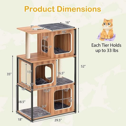 Tail Chasers luxury cat furniture for large cats with multiple levels and spacious hideaways