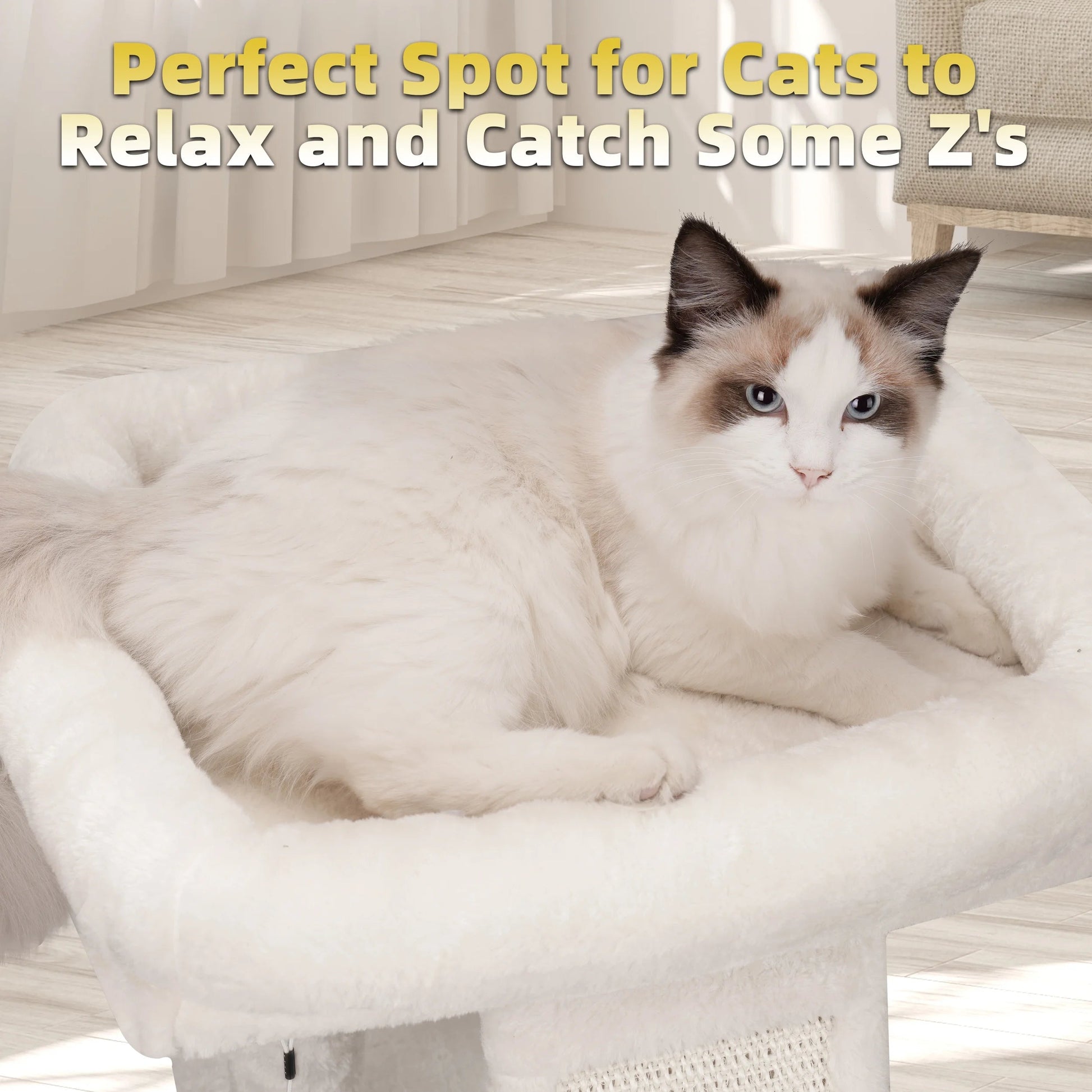 Luxury cat tree for indoor cats featuring a cozy spot for relaxation and rest
