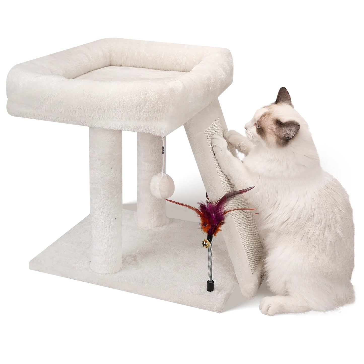 Luxury cat tree for indoor cats with soft platform and scratching surface, perfect for playtime and relaxation