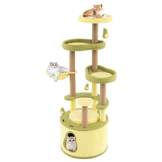 Luxury cat tree with hammock featuring multiple levels and cozy hideaways for playful cats