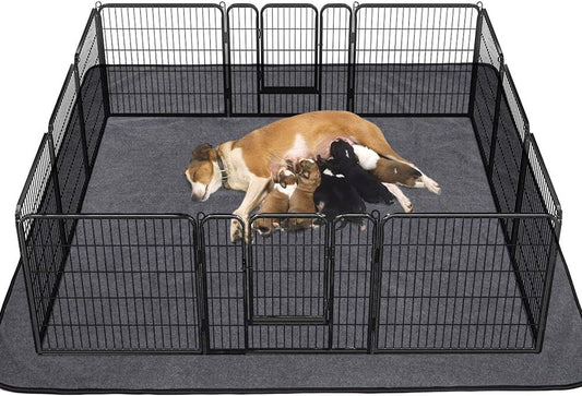 Purrfect Pet Kingdom luxury pet training pads washable in a dog pen with puppies nursing on a comfortable surface