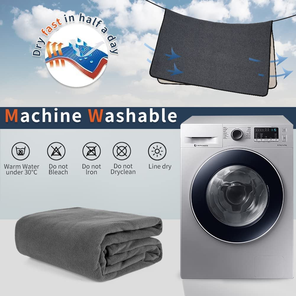 Luxury pet training pads washable in grey with quick-drying fabric, ideal for indoor pet training.