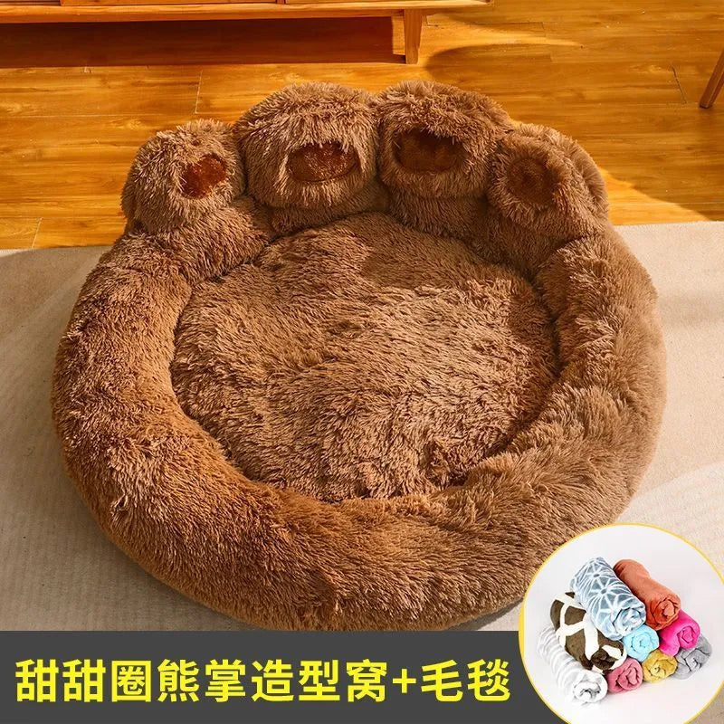 LuxuryLifeWay Online Store - Kennel winter warm large dog Golden retriever bed Four seasons universal deep sleep cat kenne...