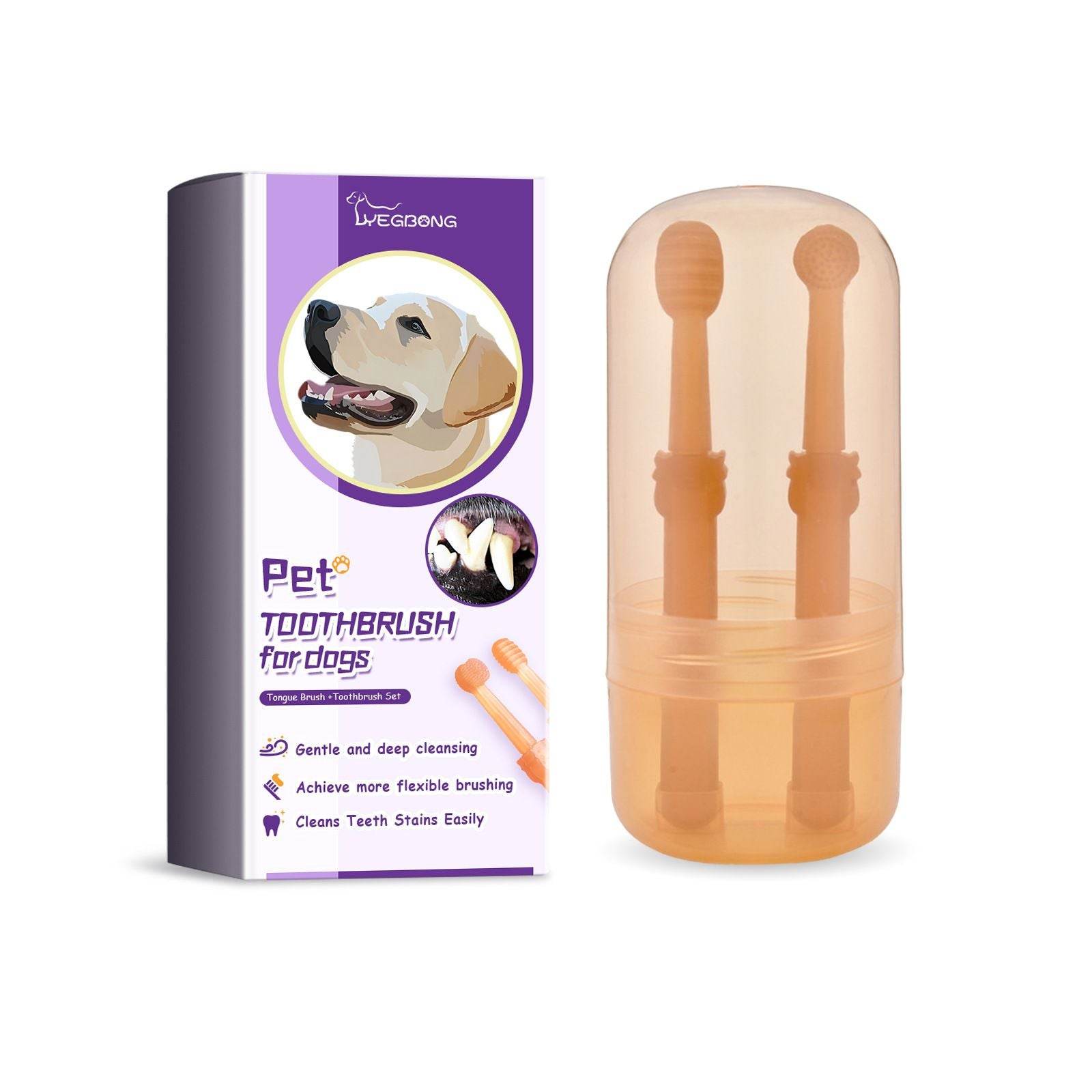 Purrfect Pet Kingdom Pet Toothbrush with Tongue Scraper 1pc Purrfect Pet Kingdom