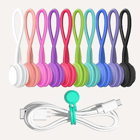 Reusable Silicone Magnetic Cable Ties for Organizing Home and Office Spaces - Purrfect Pet Kingdom