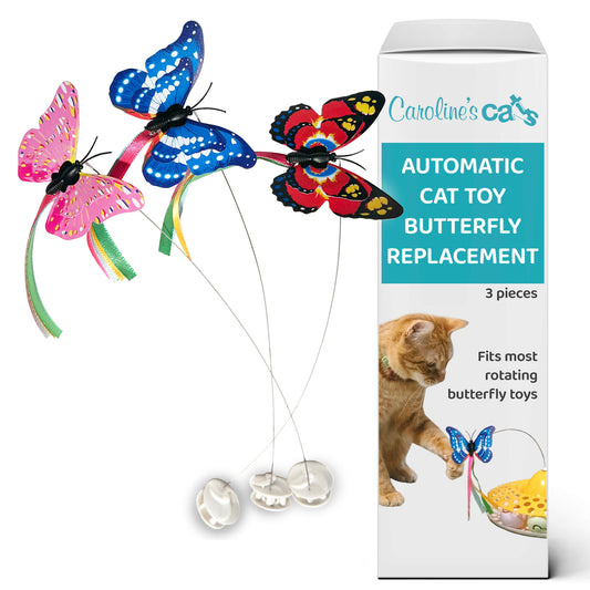 Caroline's Cats Fluttering Butterfly Cat Toy Refill, Replacement Butterflies, Fits All for Paws, Potaroma, Other Brands