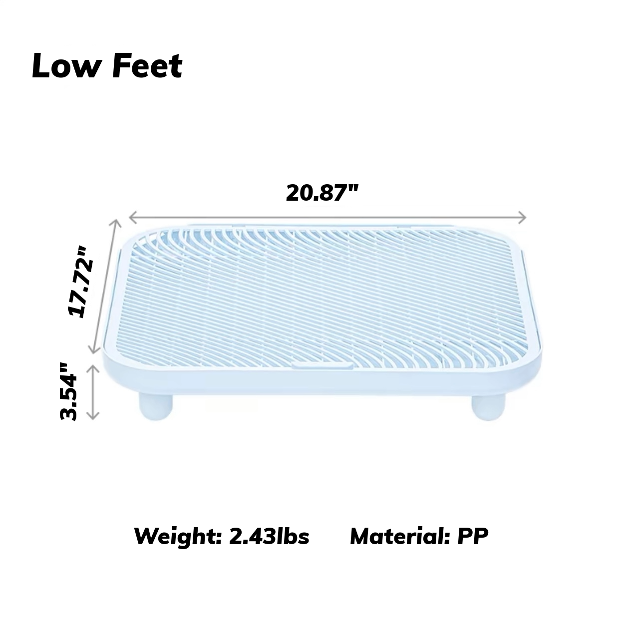 MangoPets Cat Litter Mat in light blue, perfect as the best mat for cat litter box with low feet design