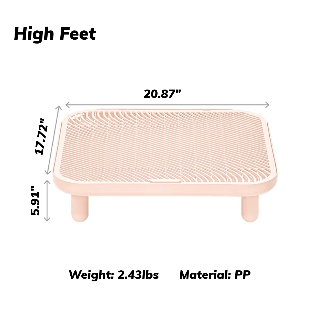MangoPets Cat Litter Mat with High Feet, 20.87 x 17.72 inches, for easy cleanup, best mat for cat litter box