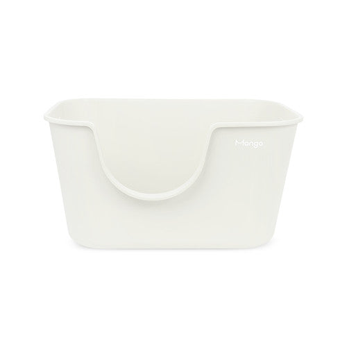 MangoPets butter colored litter box for cats with a sleek and modern design