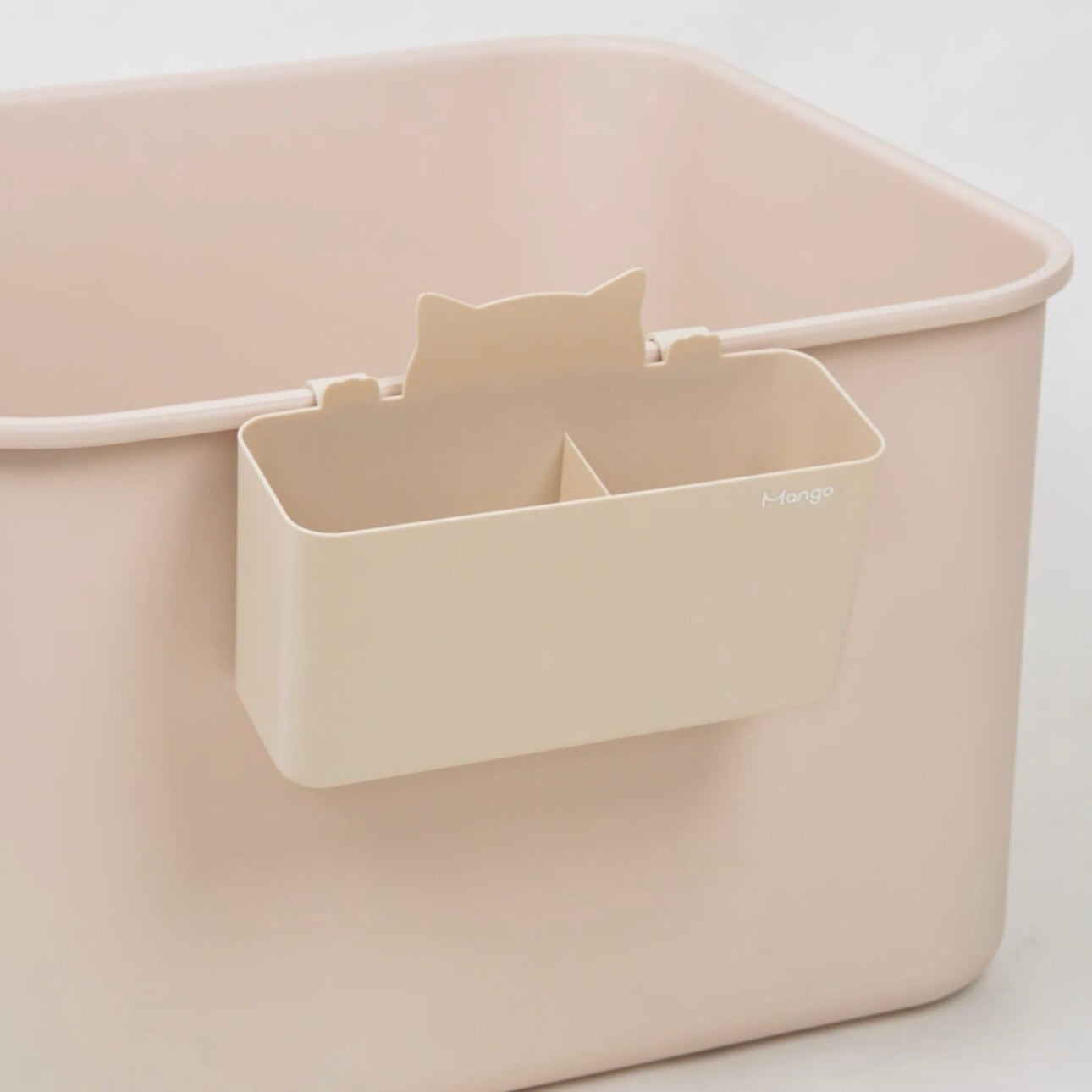 MangoPets Cat Litter Mat with Attached Cat Litter Box Storage Bin for Easy Organization