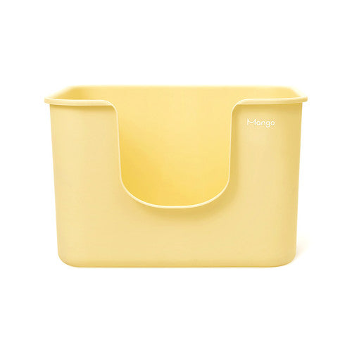 Mango color jumbo litter box designed for easy access and comfort for cats