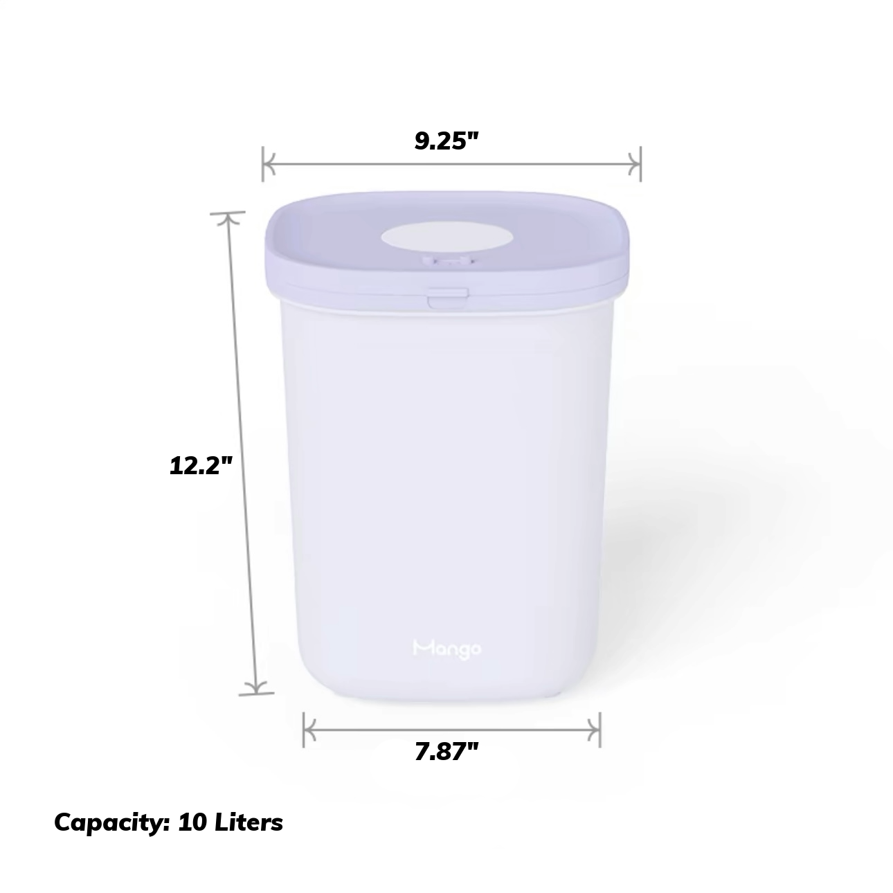 MangoPets large capacity dog food container with a modern design and 10 liters capacity for easy storage