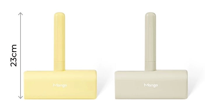 MangoPets reusable lint roller for pets in yellow and gray for effortless hair removal