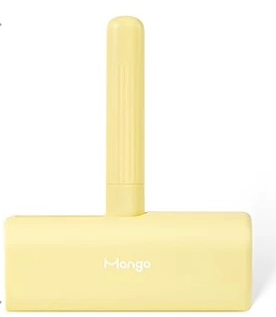 MangoPets reusable lint roller for pets in yellow, ideal for removing pet hair and lint