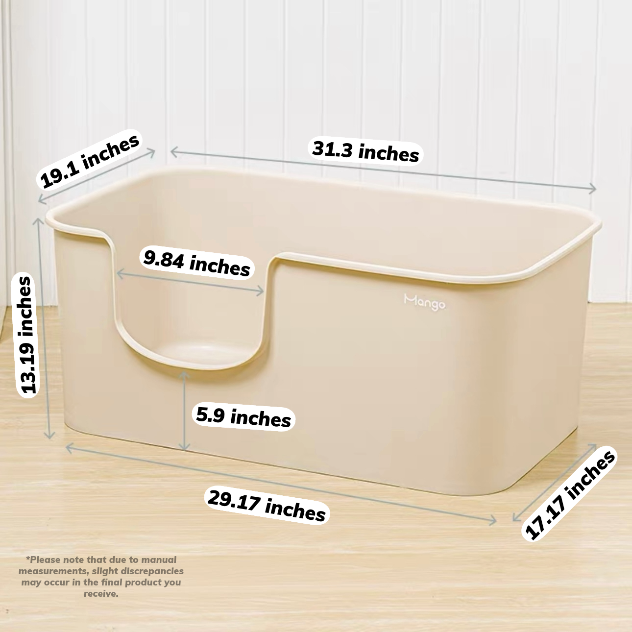 MangoPets XXL litter box for multiple cats with spacious dimensions for comfort and easy access
