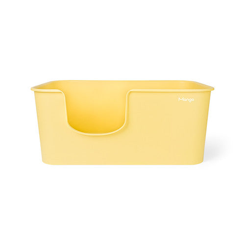 MangoPets XXL litter box for multiple cats in yellow, spacious and easy to clean design