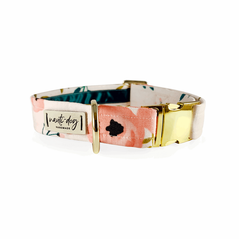 Nauti-dog Handmade Charleston Blush Flower Dog Collar - Purrfect Pet Kingdom