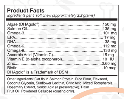 Radiant Skin and Coat Omega Chews for Dogs and Cats Health
