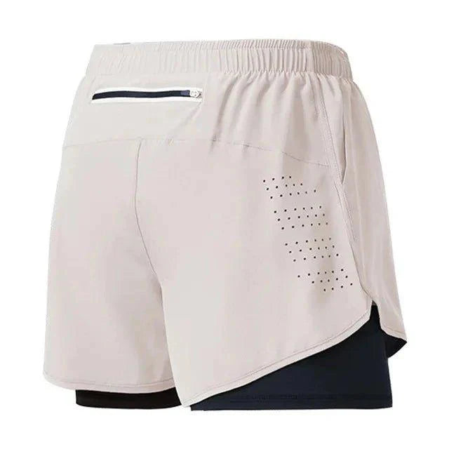 Men's Running Shorts Quick-drying Fitness Black Double Layer Shorts Men New Sport Workout Training Bodybuilding Short Pants