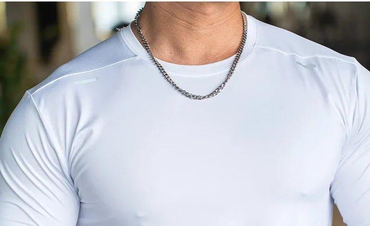 Men's Sports Fitness Long Sleeve Outdoor Badminton Quick Dry Training Shirt Casual Thin Running Top Bodybuilding Sportswear