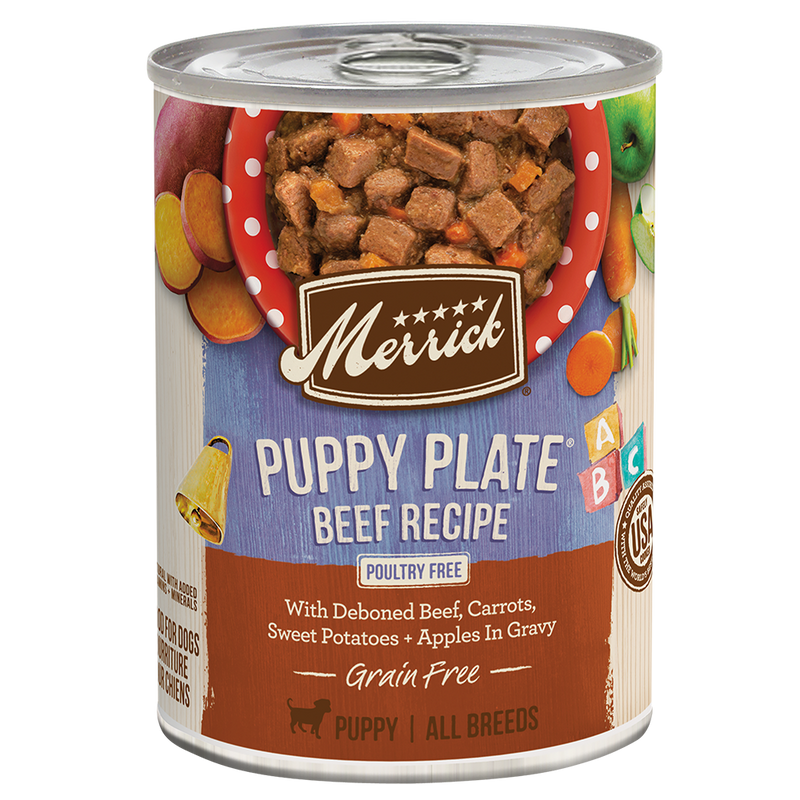 Merrick Puppy Plate Beef Recipe Grain Free Puppy Wet Food - Purrfect Pet Kingdom